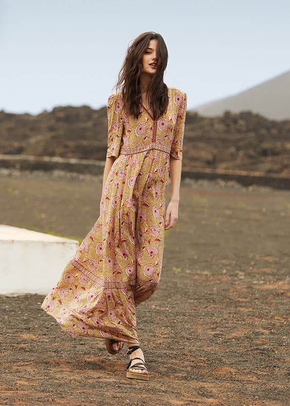 Boho chic dress for wedding guest sale